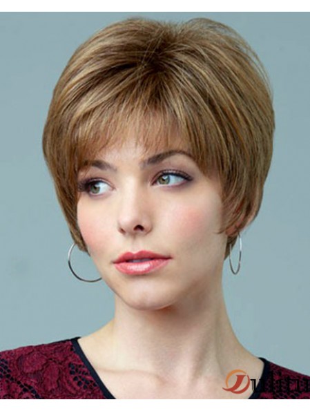 5.5 pouces naturelles droites Boycuts Auburn courtes perruques