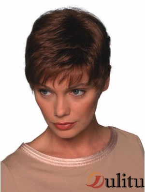 Boycuts Straight Auburn capless perruques courtes et douces