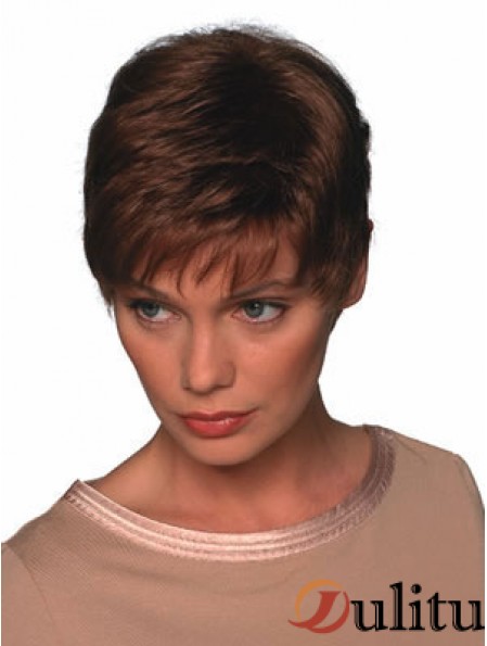 Boycuts Straight Auburn capless perruques courtes et douces