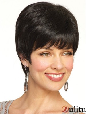Boycuts Straight Black Capless perruques courtes populaires