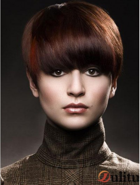 Boycuts Straight Auburn Capless perruques courtes de haute qualité