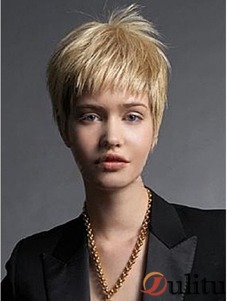 Boycuts Straight Blonde Capless Fabulous Perruques Courtes