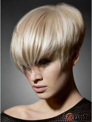 Boycuts Straight Blonde Capless Flexibility Short Perruques