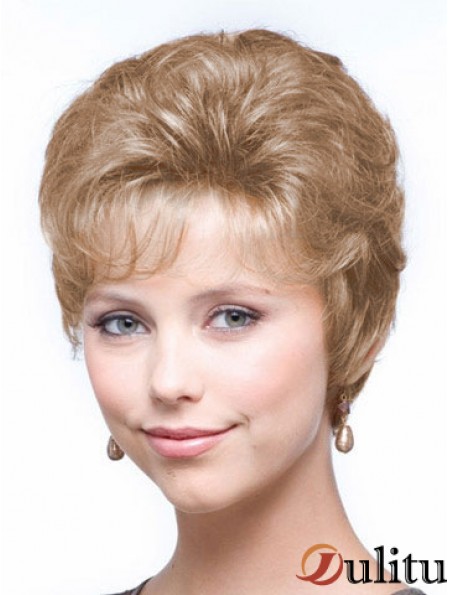 Perruque classique blonde ondulée idéale pour femme