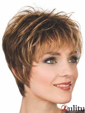 Boycuts Straight Auburn Capless magnifiques perruques courtes