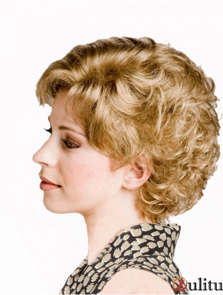 Perruques courtes bouclées blondes impertinentes