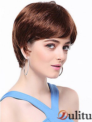Boycuts Droite Auburn Capless Top Perruques Courtes