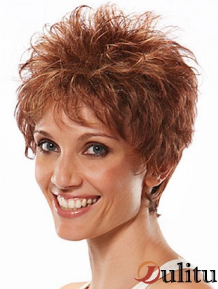 Boycuts Wavy Auburn Capless Flexibility Short Perruques
