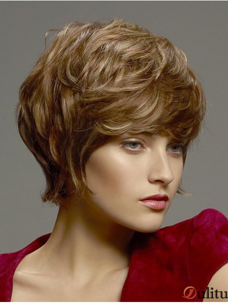 8  inchfabuleux ondulés Boycuts Blonde perruques courtes