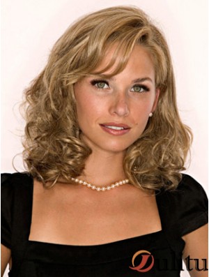 Demi perruque avec Remy Blonde Couleur Longueur d'épaule Style ondulé
