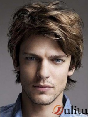 Brown Lace Front Wavy Short Layered Mens Hairstyles
