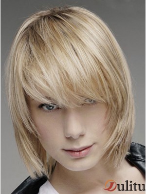 Perruque de cheveux humains attachée à la main et à dessus mono