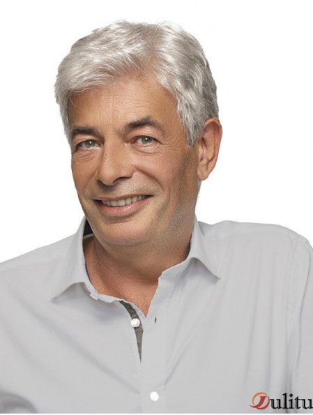 perruques de cheveux humains gris pour hommes