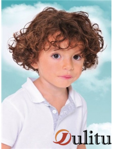 Childs perruque avec capless bouclés style courte longueur