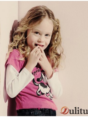 Perruques pour enfants 100% cheveux longs remy blonds ondulés