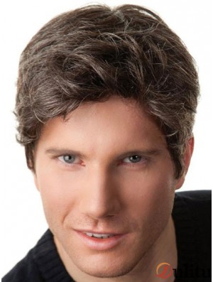 Perruques droites courtes sans cheveux gris Remy
