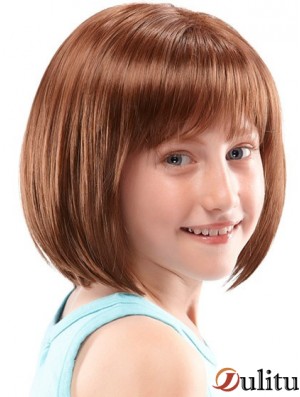Enfants perruques UK longueur de menton avant en dentelle avec synthétique