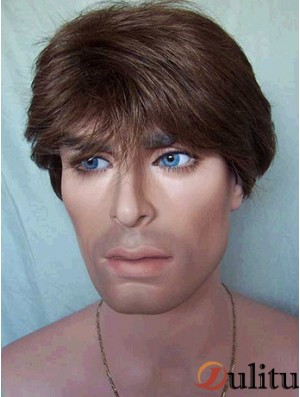 Capless Straight Brown Shory Nice perruque pour homme