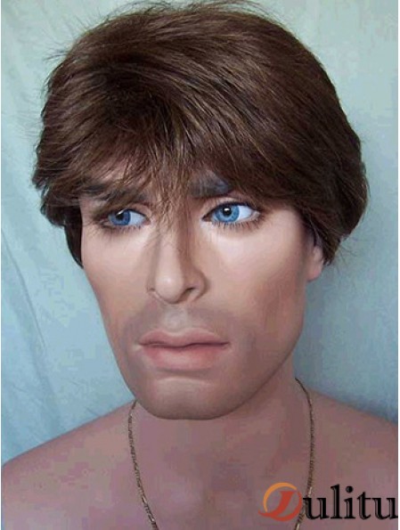 Capless Straight Brown Shory Nice perruque pour homme