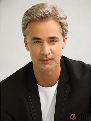 Perruques droites pour hommes blond platine 4 pouces