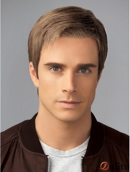 Blonde droite sans frange 4 pouces perruques pour hommes