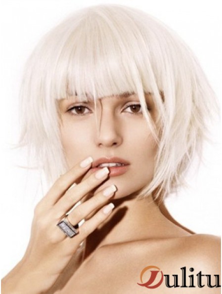 Capless bobs courtes droites 10 pouces perruques de mode appropriées