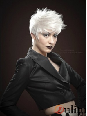 Perruques courtes mono avec monofilament remy coupe le style droit