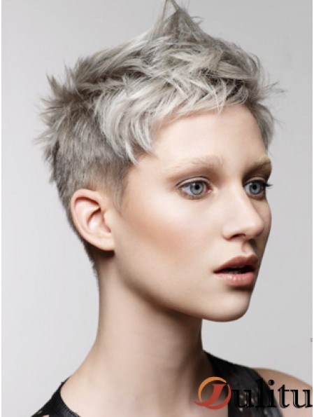 Avant de lacet Boycuts court droit 8 pouces perruques de mode pratiques