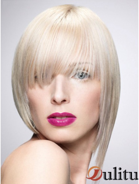 Monofilament Bobs courte droite 10 pouces platine platine blonde nouvelle mode perruques