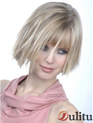 Monofilament Bobs menton longueur droite 10 pouces platine platine blonde bonne mode perruques