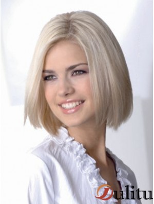 Full Lace Bobs Chin Longueur Droite 12 pouces Platine Blonde Sassy Fashion Perruques