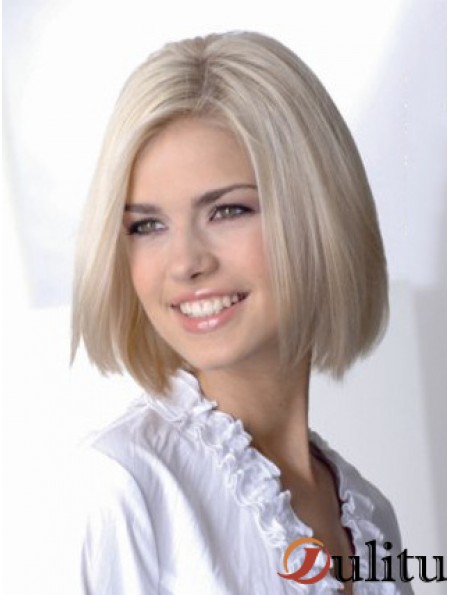 Full Lace Bobs Chin Longueur Droite 12 pouces Platine Blonde Sassy Fashion Perruques