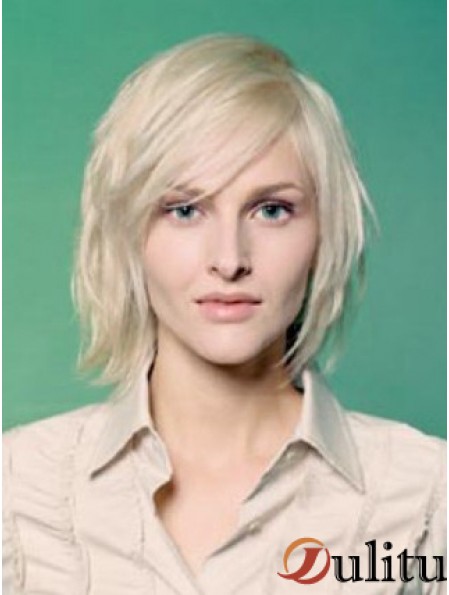 Full Lace Bobs Chin Longueur Droite 10 pouces Platinum Blonde Sleek Fashion Perruques