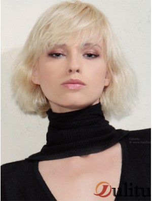 Capless bobs menton longueur ondulée 12  inchplatine platine blonde nouvelle mode perruques