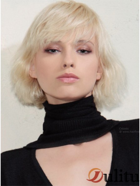 Capless bobs menton longueur ondulée 12  inchplatine platine blonde nouvelle mode perruques