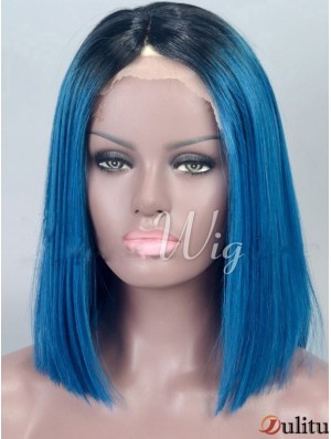 Longueur du menton Bobs droite pleine dentelle 14  inchperruques pas cher femmes noires