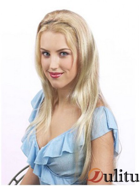 Chute de cheveux raides synthétiques blonde appropriée