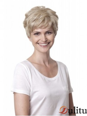 Blonde Curly Short Layered 100% cheveux à la main pas cher en ligne