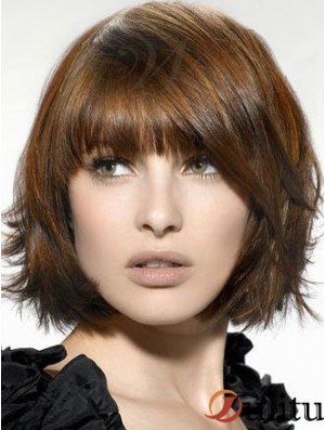 Auburn Straight Chin Longueur Bobs Capless Perruques Pas Cher À Vendre