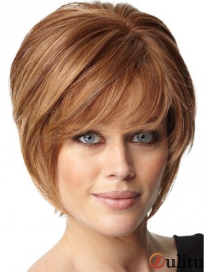 Auburn Straight Chin Longueur Bobs Capless Cheap Ladies Wigs UK