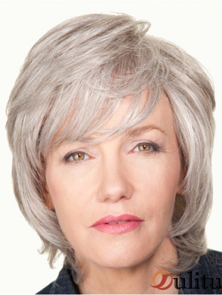 Wavy Lace Front 12  inchnouvelle longueur de menton perruques grises