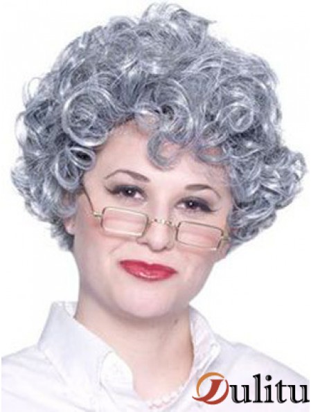 Curly Lace Front 8 pouces meilleures courtes perruques grises