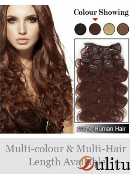 Pince à cheveux ondulée Remy Auburn de haute qualité dans les extensions de cheveux