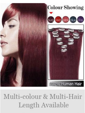 Pince à cheveux lisse rouge lisse Remy dans les extensions de cheveux