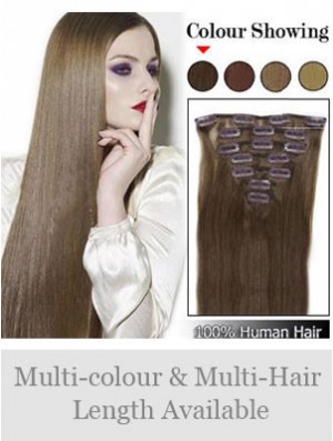 Le meilleur Clip de cheveux humains remy droit brun dans les extensions de cheveux