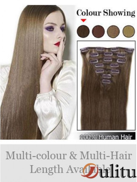 Le meilleur Clip de cheveux humains remy droit brun dans les extensions de cheveux