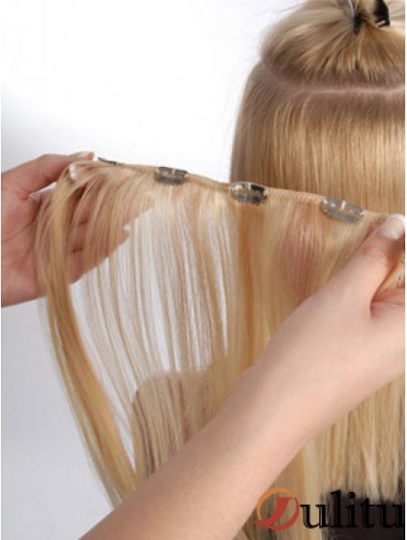Extension de cheveux Clips Remy Straight Style Blonde Color