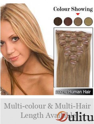 Pince à cheveux remy droite blonde douce dans les extensions de cheveux