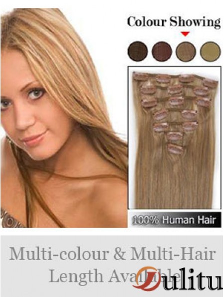 Pince à cheveux remy droite blonde douce dans les extensions de cheveux