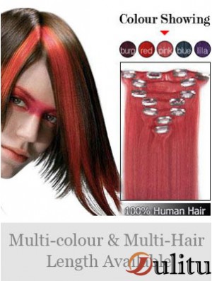 Pince à cheveux remy droite rouge confortable dans les extensions de cheveux